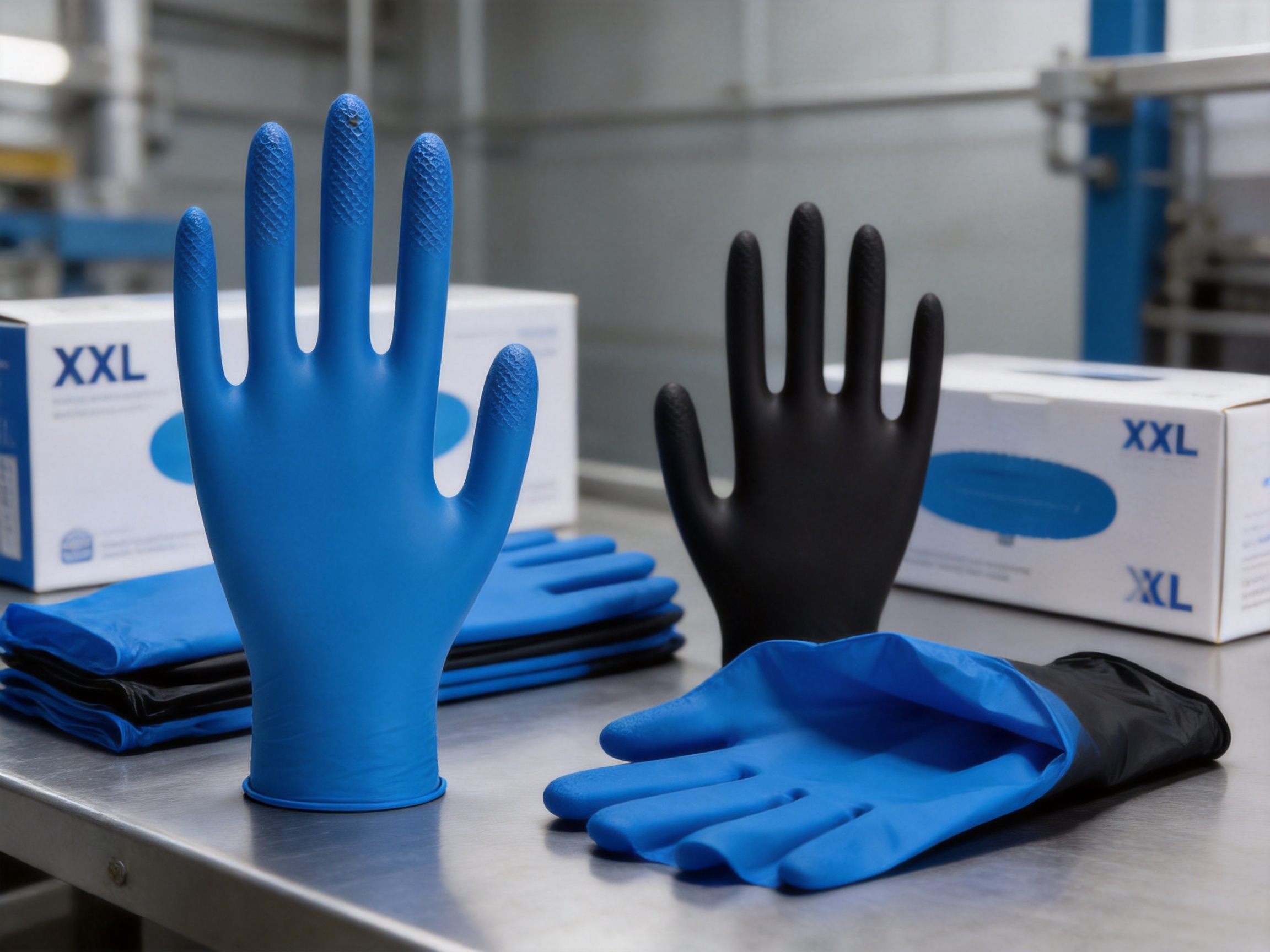 9-Inch XXL Industrial Fingertip-Textured Nitrile Gloves: Reliable Protection, Grip, and Manufacturing Quality