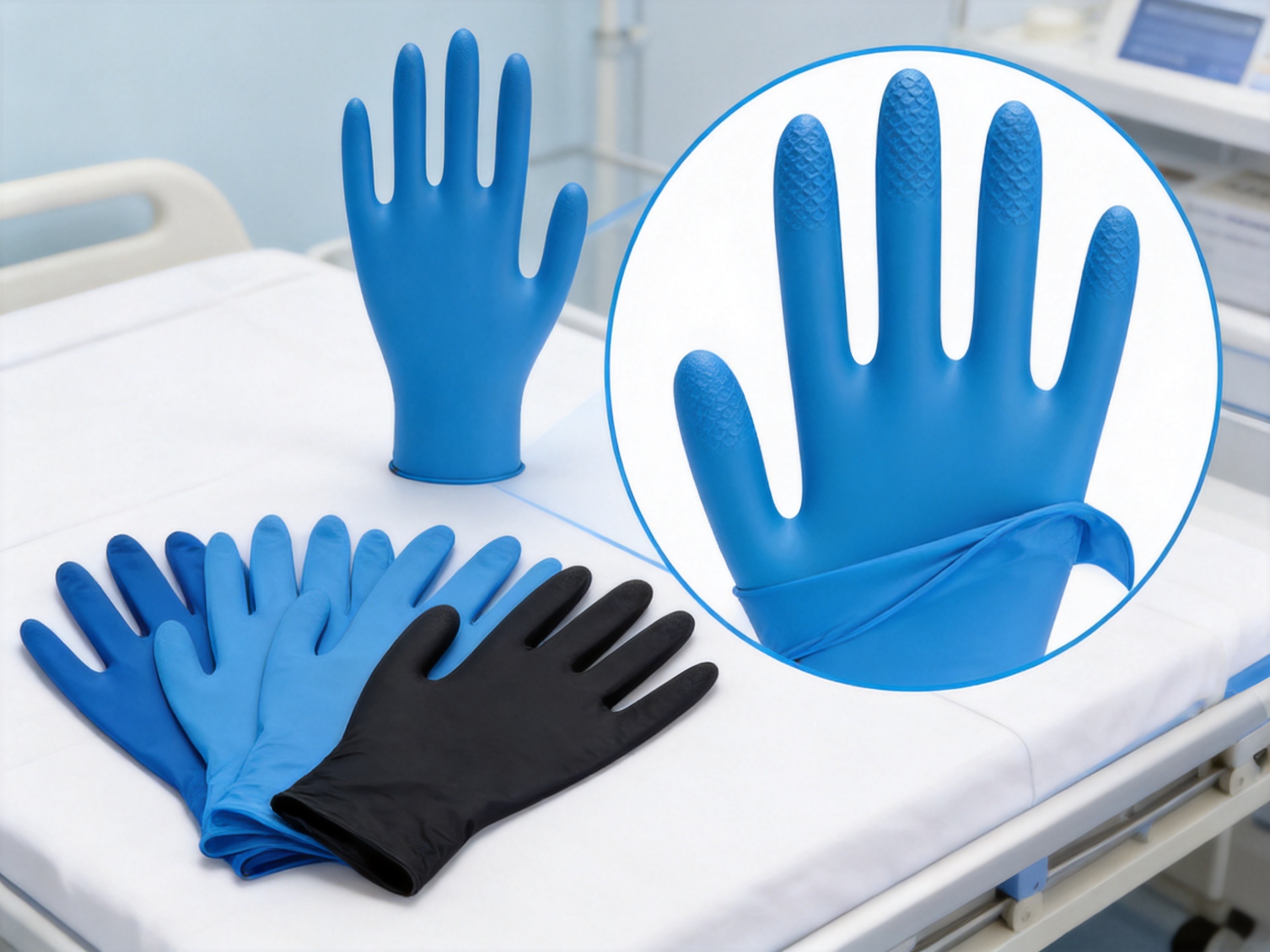9-Inch XXL Medical Fingertip-Textured Nitrile Gloves for Reliable Protection and Professional Use